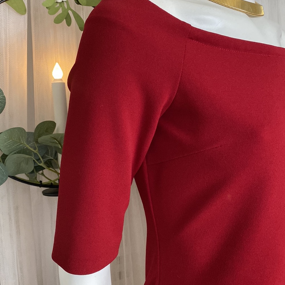 Rinascimento sheath dress scuba crepe, stretchy, 1/4 sleeves body contour Size S - Picture 6 of 15